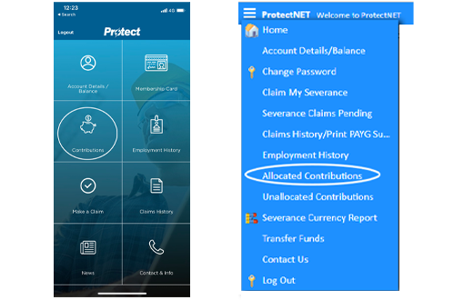 View contributions via the App or your online account